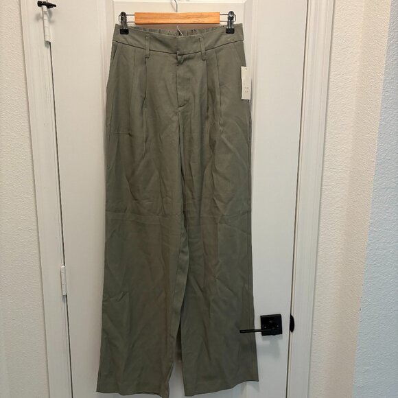 A New Day Wide Leg Pants Olive Green Size 4 NWT - Picture 2 of 7